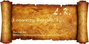 Losonczy Kornél névjegykártya